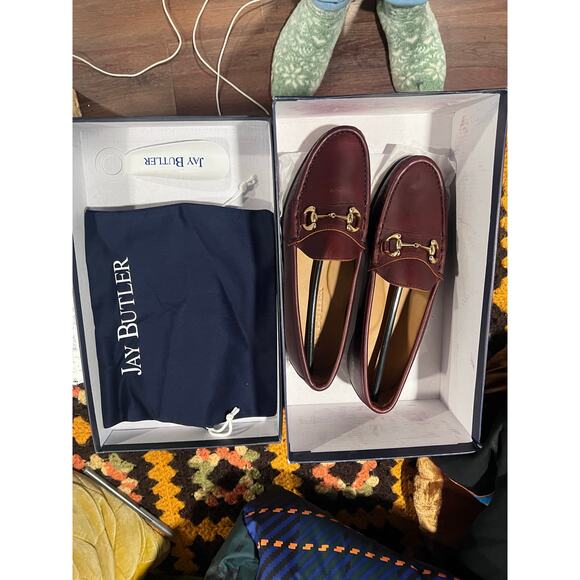 Jay Butler Millbank Bit Loafer Burgundy Full Grain Leather Gold Bit Size 8.5 main image 8